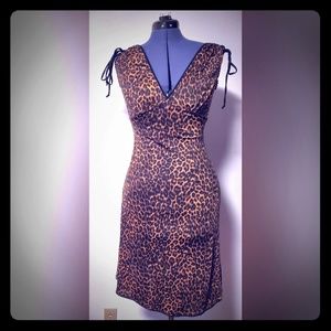Pinup Girl Clothing Leopard Wiggle Dress Size S